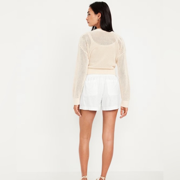 Old Navy White High-Waisted Linen Shorts - XS - Picture 2 of 5
